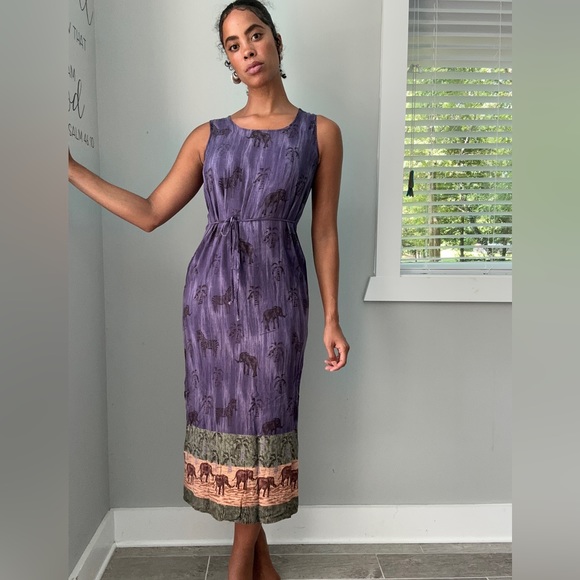 90s safari maxi dress - Picture 3 of 6